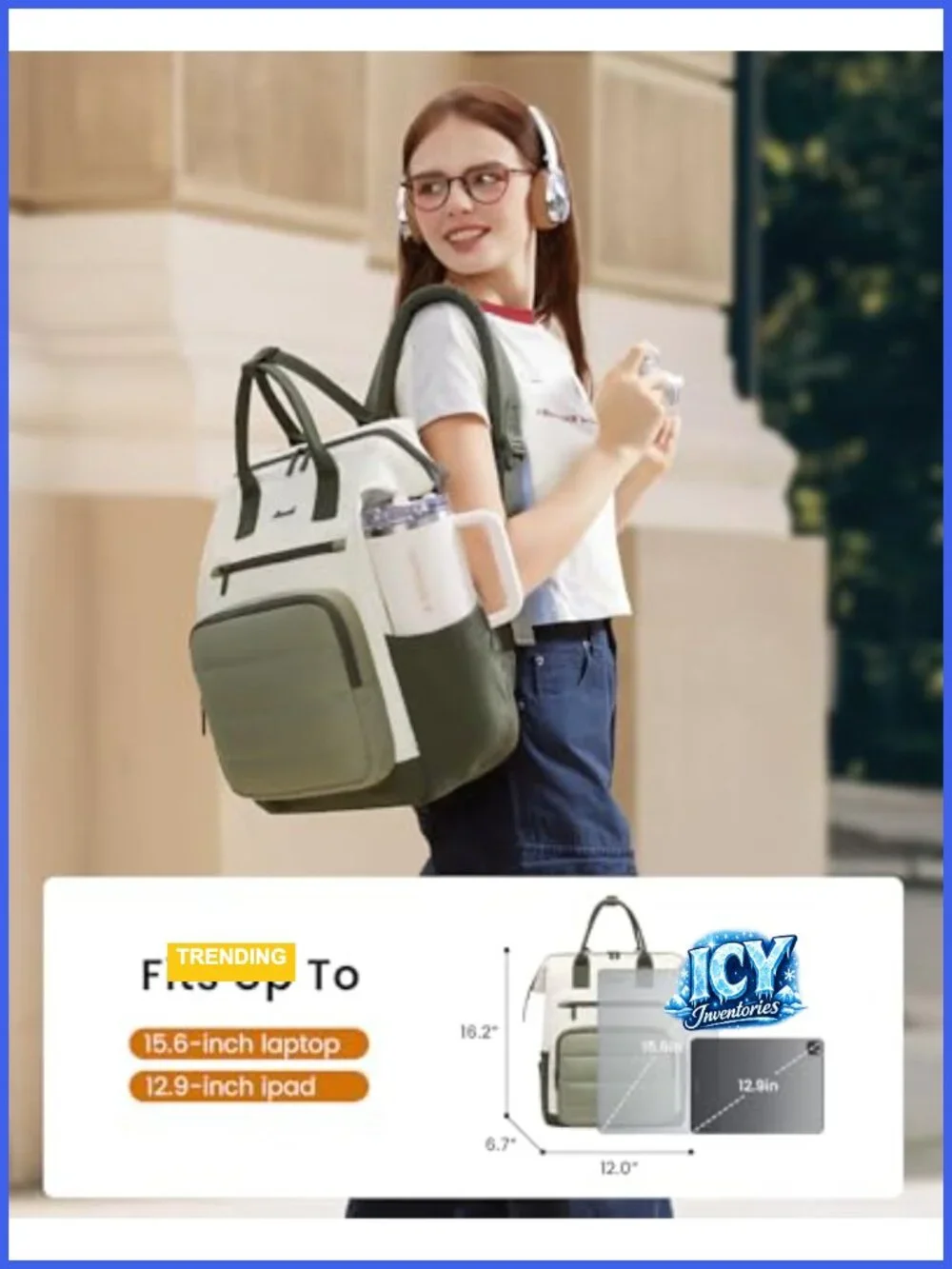 Puffer Laptop Backpack for Women, 15.6 Inch Work Backpack, Daypack
